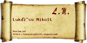 Lukács Mikolt névjegykártya